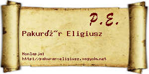 Pakurár Eligiusz névjegykártya